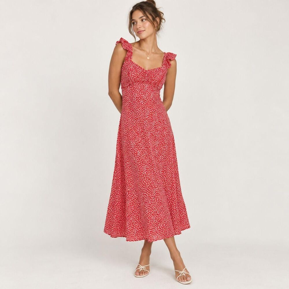 Old Navy Red Ditsy Floral Dress